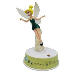 Disney Tinkerbell Merry Christmas Singing Rotating Figurine 8" RARE TESTED/WORKS